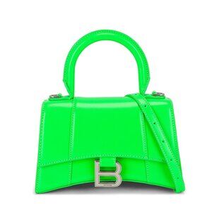 Balenciaga Hourglass Top Handle + Shoulder Bag Shiny Calfskin Leather